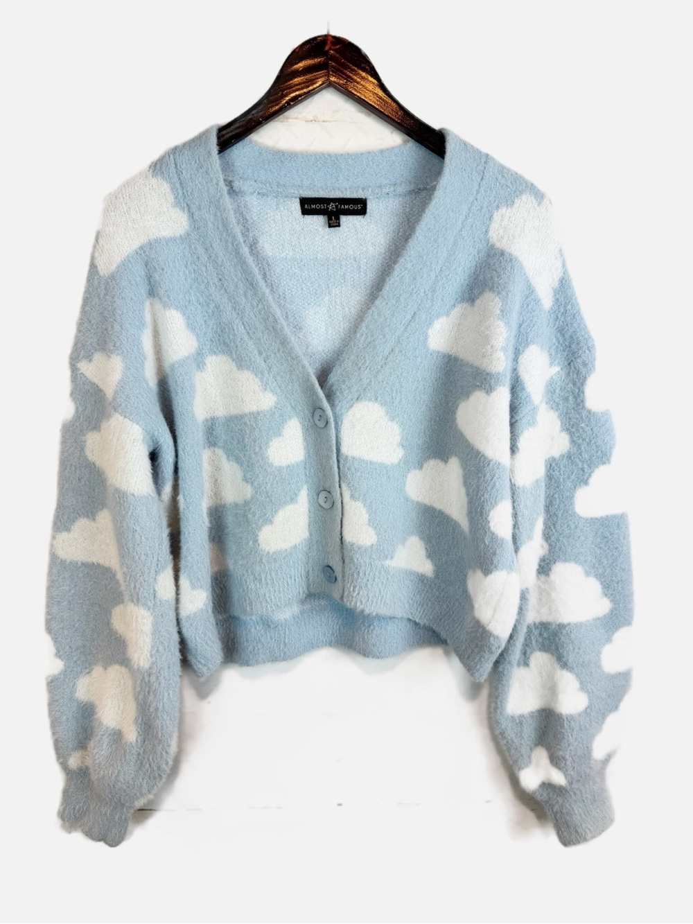 Forever 21 (Almost Famous) | Cloud Pattern Cardigan Sweater, L